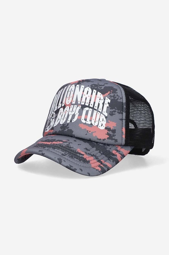 Billionaire Boys Club czapka z daszkiem bawełniana Camo Arch Logo Trucker Cap bawełna szary B23146