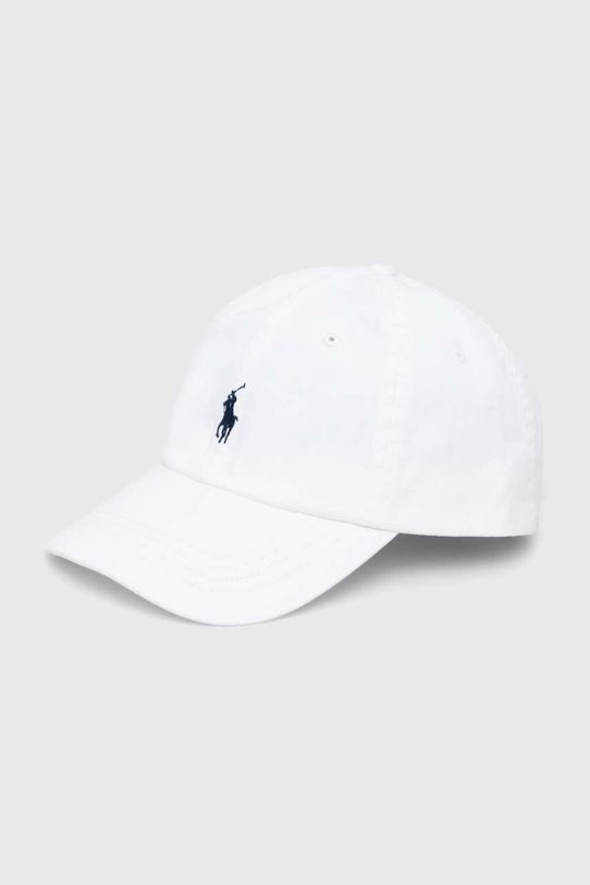 Polo Ralph Lauren czapka z daszkiem bawełniana aplikacja biały 710548524