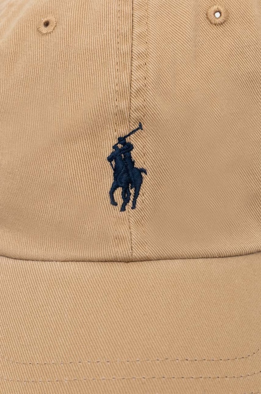 Хлопковая кепка Polo Ralph Lauren 710548524 бежевый AA00
