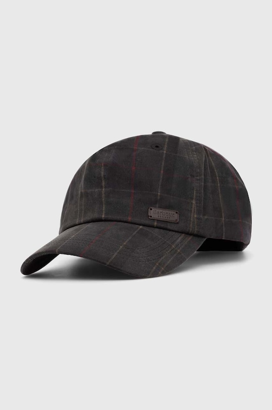 Βαμβακερό καπέλο του μπέιζμπολ Barbour Darwen Tartan Sports Cap βαμβάκι πράσινο MHA0554