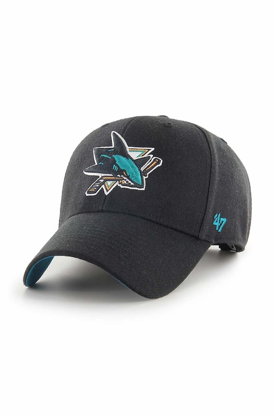 47 brand czapka z daszkiem NHL San Jose Sharks z domieszką wełny czarny H.BLPMS22WBP.BK