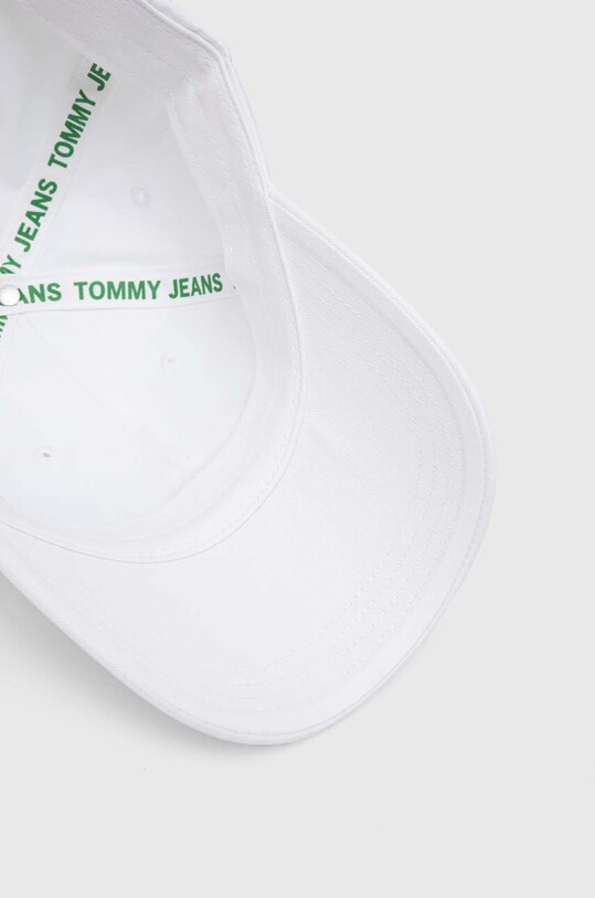 Bavlněná baseballová čepice Tommy Jeans bílá AM0AM11341