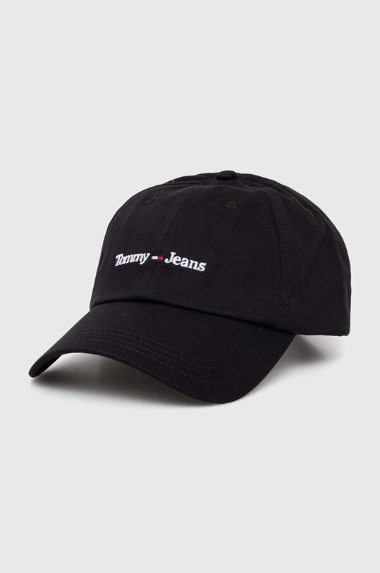 Tommy Jeans șapcă de baseball din bumbac bumbac negru AM0AM11341