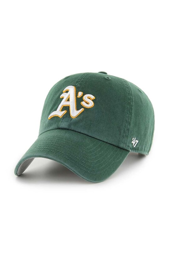 Хлопковая кепка 47 brand MLB Oakland Athletics аппликация зелёный BCPTN.DBLUN18GWS.DG08
