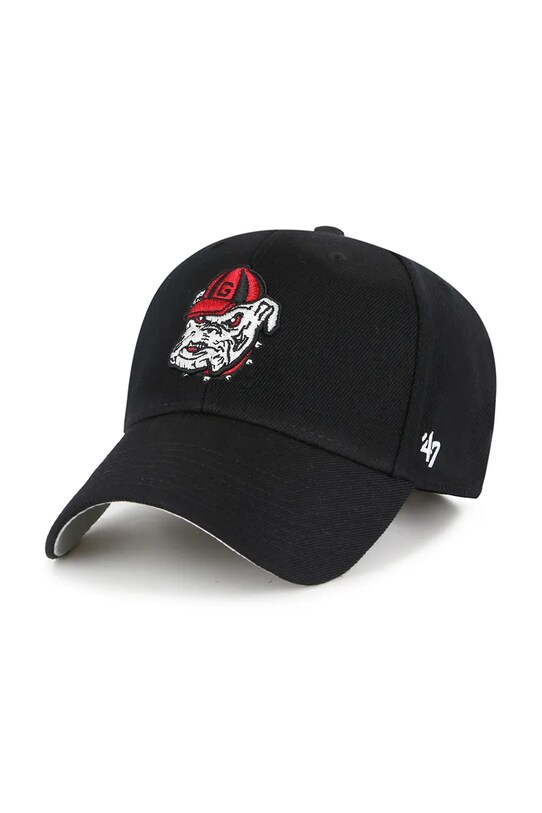 Кепка 47 brand NCAA Georgia Bulldogs аппликация чёрный C.MVP1099WBV.BK