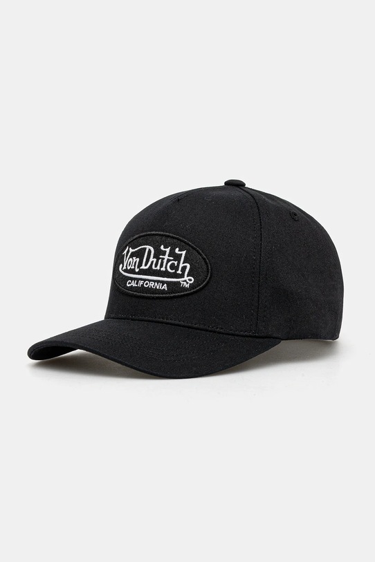 Βαμβακερό καπέλο του μπέιζμπολ Von Dutch απλικέ μαύρο VD.0.CAS1.LOFB02