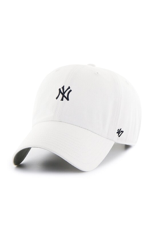 47brand șapcă New York Yankees bumbac alb B.BSRNR17GWS.WH
