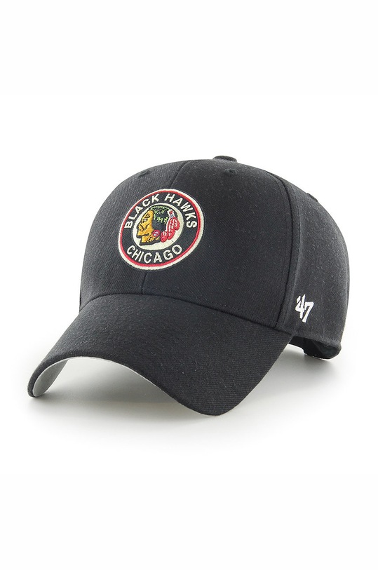 47 brand czapka Chicago Blackhawks z domieszką wełny czarny HVIN.SSMPS04WBP.BK37