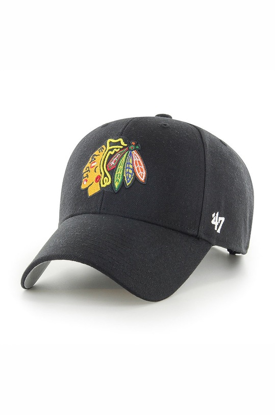 47 brand czapka Chicago Blackhawks z domieszką wełny czarny H.SSMPS04WBP.BK