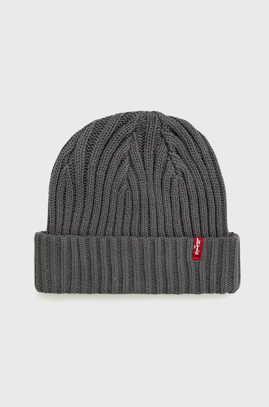 Levi's caciula din bumbac uni gri D5267.0005