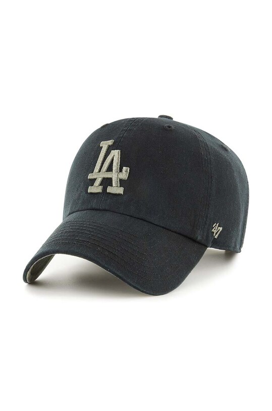Pamučna kapa sa šiltom 47 brand MLB Los Angeles Dodgers natpis crna B.BPCAM12GWS.BK
