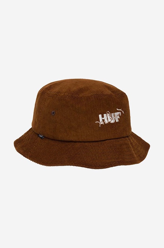 HUF kapelusz bawełniany Get Up With It Cord HT00644 brązowy AA00