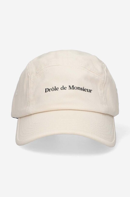 Akcesoria Drôle de Monsieur czapka z daszkiem bawełniana CP119.BEIGE beżowy