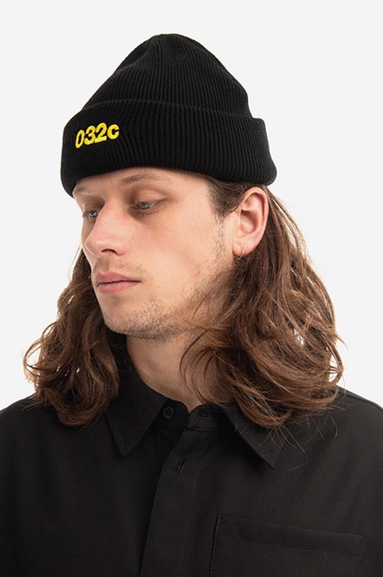 Akcesoria 032C czapka wełniana Selfie Beanie FW22.A.0050 czarny