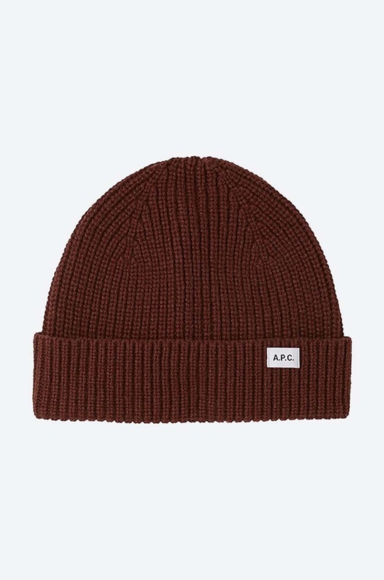 Čepice A.P.C. Bonnet New Billie hladký hnědá WVAYS.M25066