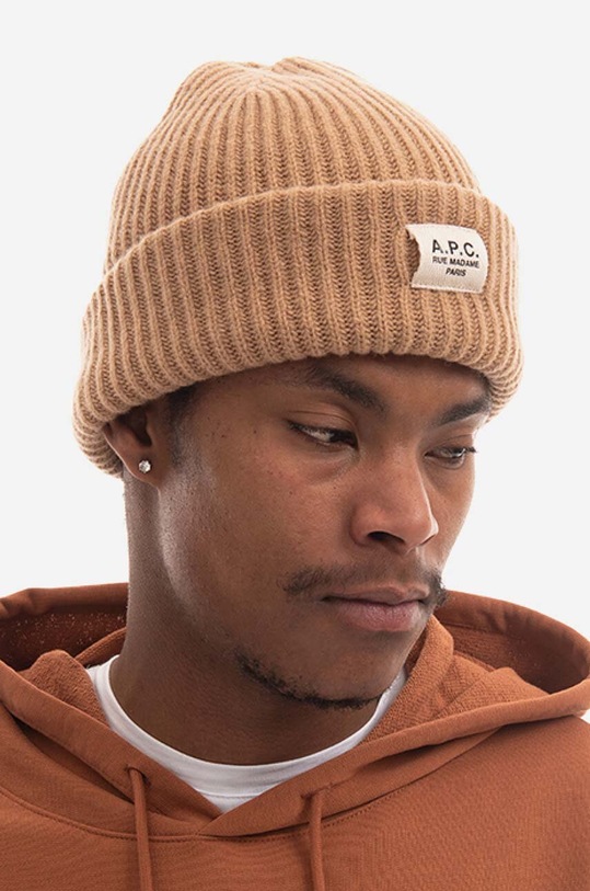Accessories A.P.C. wool beanie Bonnet James WVBBR.M25071 brown