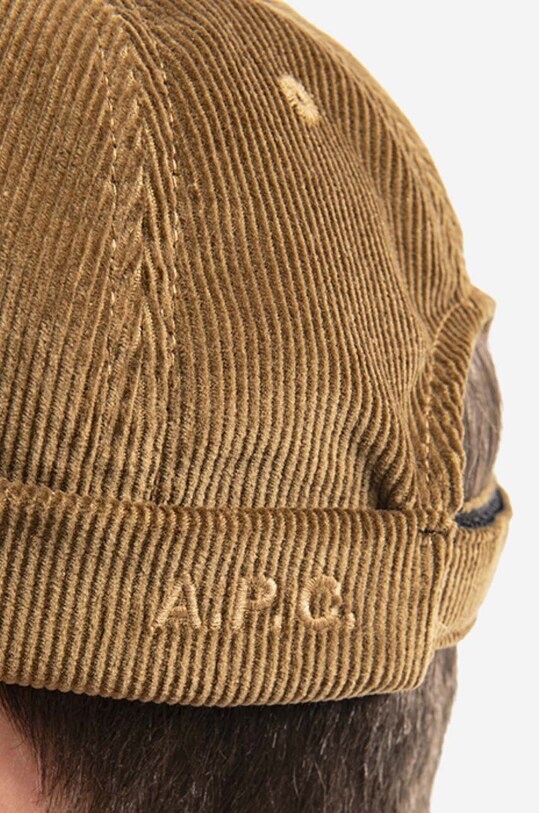A.P.C. czapka bawełniana Docker Raph Coesy brązowy COESY.M24097