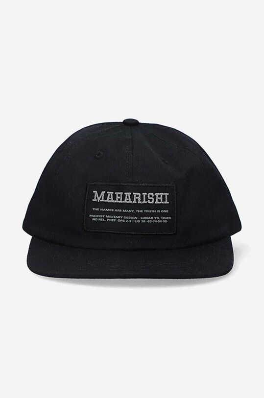Maharishi czapka z daszkiem bawełniana Miltype 6-Panel Cap czarny 9751.BLACK