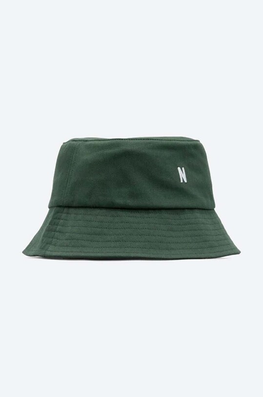 Norse Projects cotton hat applique green N80.0101.8112