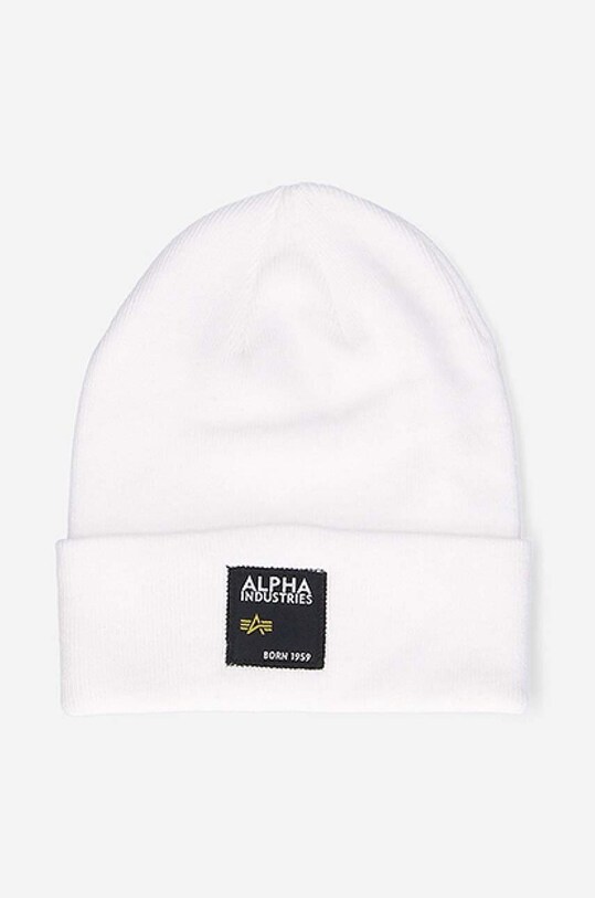 Alpha Industries beanie Label Beanie cotton white 118934.09