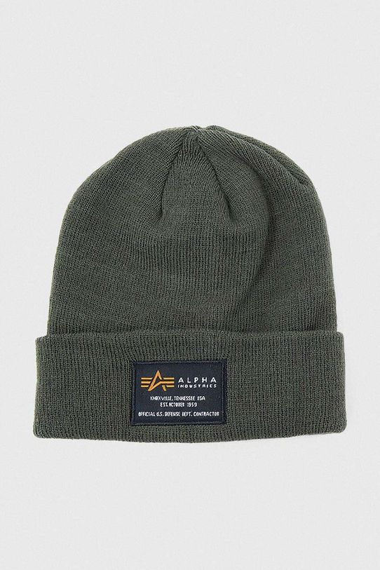 Σκούφος Alpha Industries Crew Beanie απλικέ πράσινο 128924.257