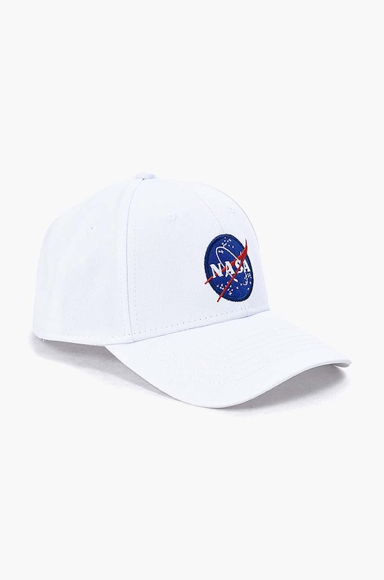 Bavlněná baseballová čepice Alpha Industries NASA Cap 186903.09 bílá