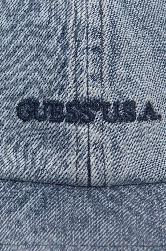Guess U.S.A. czapka z daszkiem bawełniana Washed Denim Dad M3GZ17.D50J0 niebieski AA00