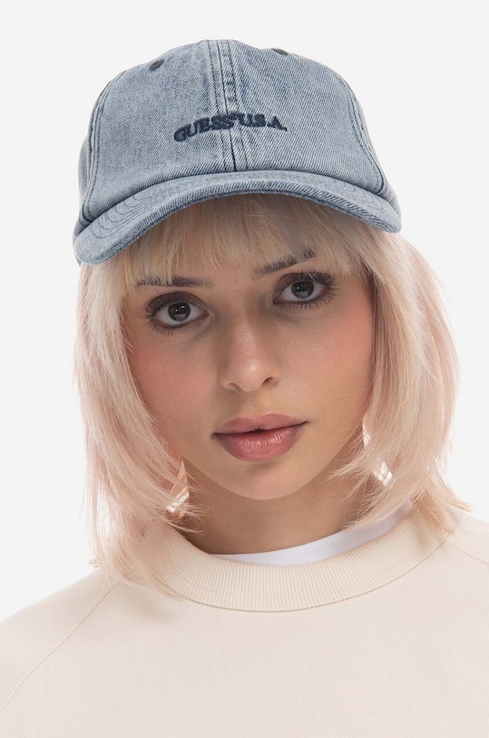 Guess U.S.A. czapka z daszkiem bawełniana Washed Denim Dad M3GZ17.D50J0