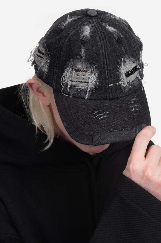 032C cotton baseball cap 032C Hashed Cap plain black SS23.A.0020