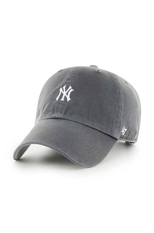Βαμβακερό καπέλο του μπέιζμπολ 47 brand MLB New York Yankees απλικέ γκρί B.BSRNR17GWS.CCB