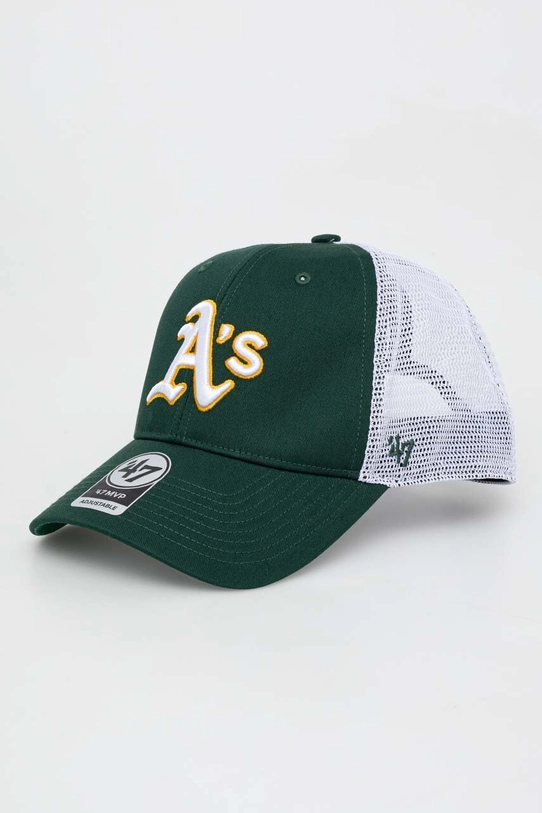 Кепка 47 brand MLB Oakland Athletics аплікація зелений B.BRANS18CTP.DGA