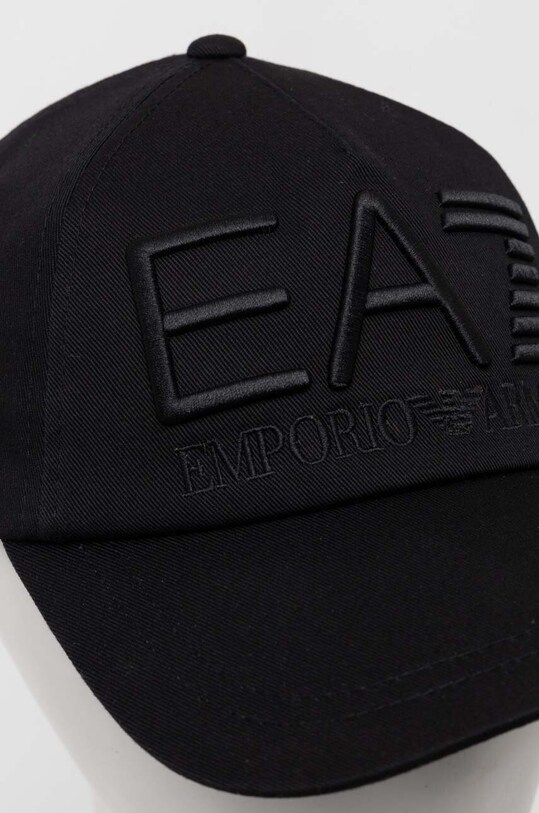 Бавовняна бейсболка EA7 Emporio Armani 245091.CC980.NOS чорний AW24