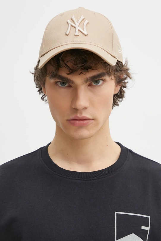 Бавовняна бейсболка New Era LEAGUE ESSENTIAL 9FORTY® 60244714 бежевий AA00