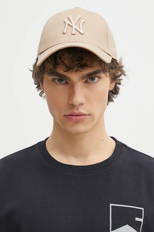 Бавовняна бейсболка New Era LEAGUE ESSENTIAL 9FORTY® 60244714 бежевий AA00