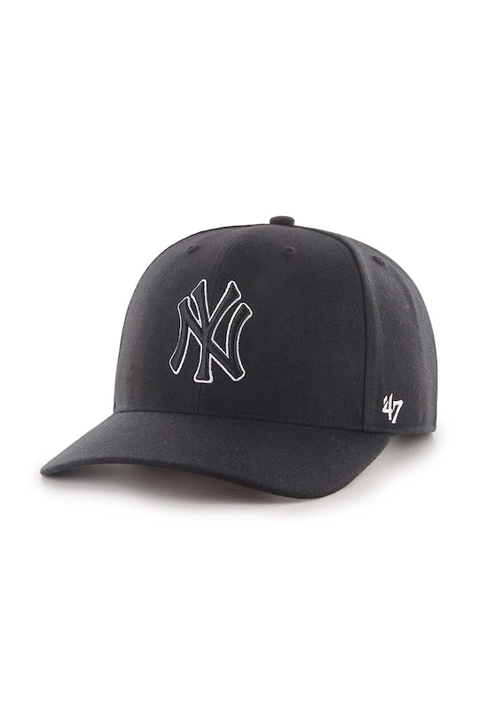 47 brand czapka z daszkiem z domieszką wełny MLB New York Yankees z domieszką wełny czarny B.CLZOE17WBP.BKB