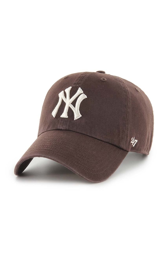 47 brand czapka z daszkiem bawełniana MLB New York Yankees aplikacja brązowy B.NLRGW17GWS.BWE