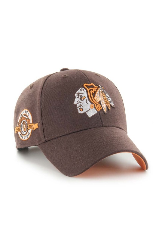 47 brand czapka z daszkiem z domieszką wełny NHL Chicago Blackhawks HVIN.SUMVP04WBP.BW94 brązowy AA00