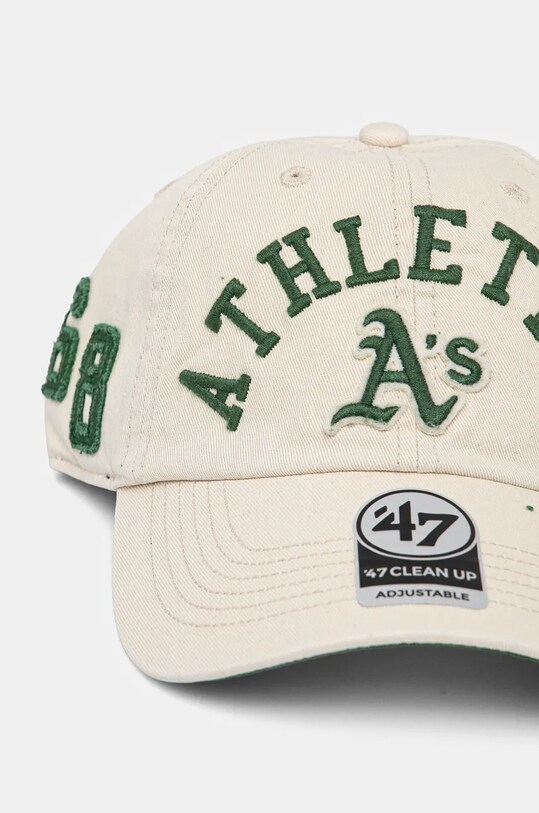 Хлопковая кепка 47 brand MLB Oakland Athletics B.CLBFB18GWS.Y0 бежевый AA00
