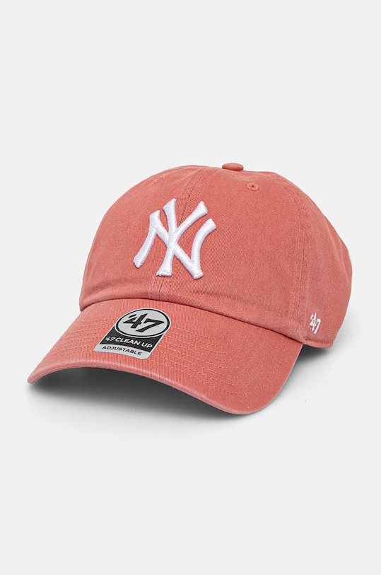 47 brand czapka z daszkiem bawełniana MLB New York Yankees aplikacja różowy B.RGW17GWS.IR