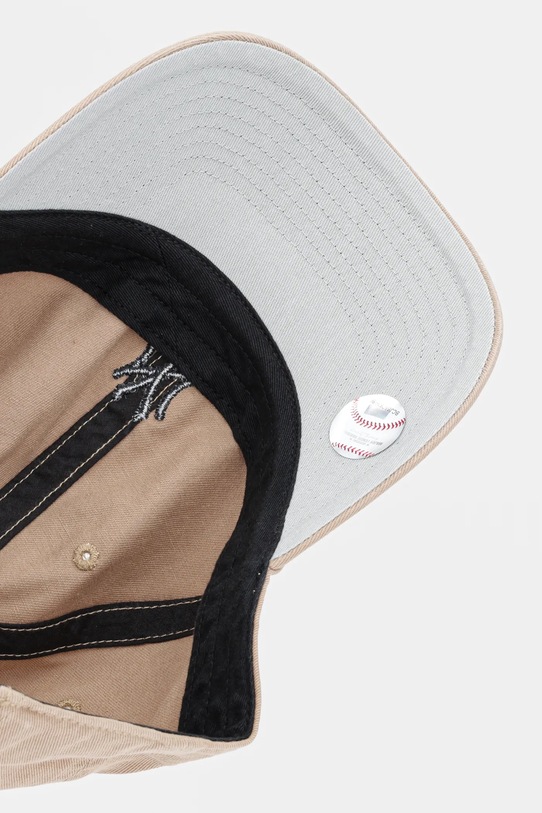 47 brand czapka z daszkiem bawełniana MLB New York Yankees beżowy B.BSRNR17GWS.KHA