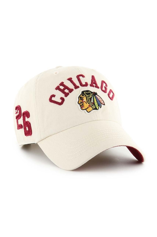 Bavlněná baseballová čepice 47 brand NHL Chicago Blackhawks H.CLBFB04GWS.Y0 béžová AA00