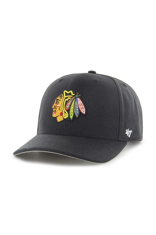 47 brand czapka z daszkiem NHL Chicago Blackhawks z domieszką wełny czarny H.CLZOE04WBP.BKB