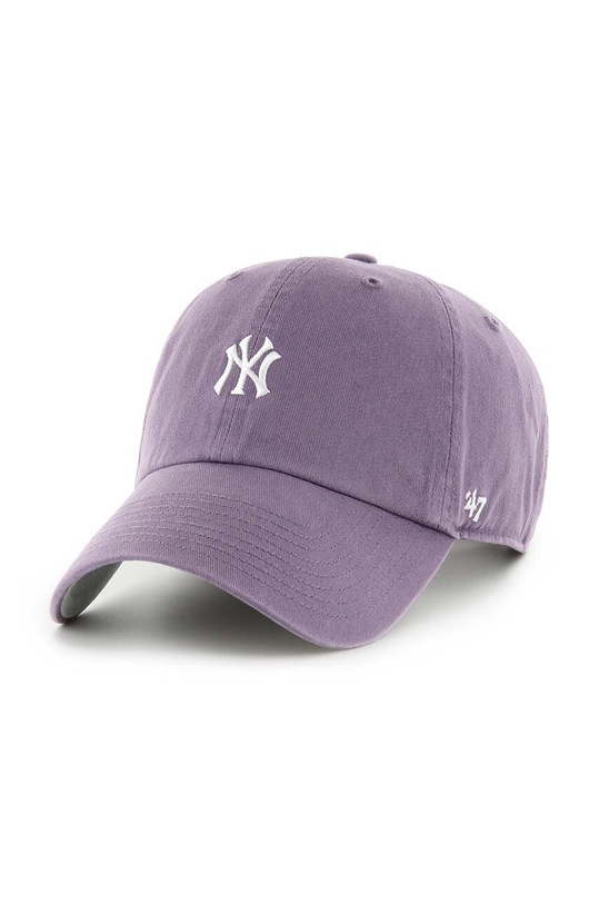 47 brand czapka z daszkiem bawełniana MLB New York Yankees aplikacja fioletowy B.BSRNR17GWS.IIA