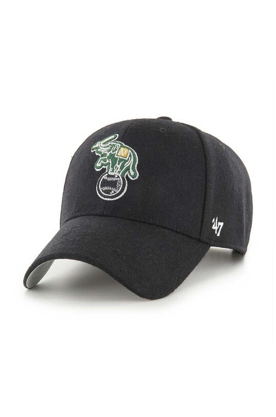 Вовняна кепка 47 brand MLB Oakland Athletics вовна чорний BCPTN.CHSMS18WIP.BK88