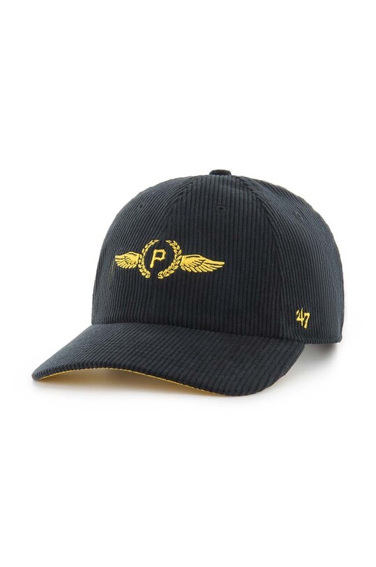 Вельветовая кепка 47 brand MLB Pittsburgh Pirates аппликация чёрный B.SKYMF20EWS.BK