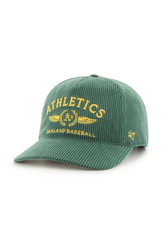 Вельветовая кепка 47 brand MLB Oakland Athletics аппликация зелёный B.SKYLC18EWP.DG