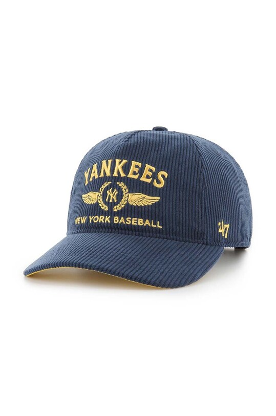 Вельветова кепка 47 brand MLB New York Yankees аплікація темно-синій B.SKYLC17EWP.NY