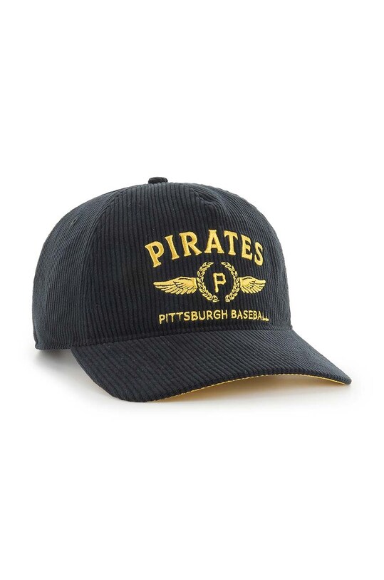 Κοτλέ καπέλο μπέιζμπολ 47 brand MLB Pittsburgh Pirates μαύρο B.SKYLC20EWP.BK