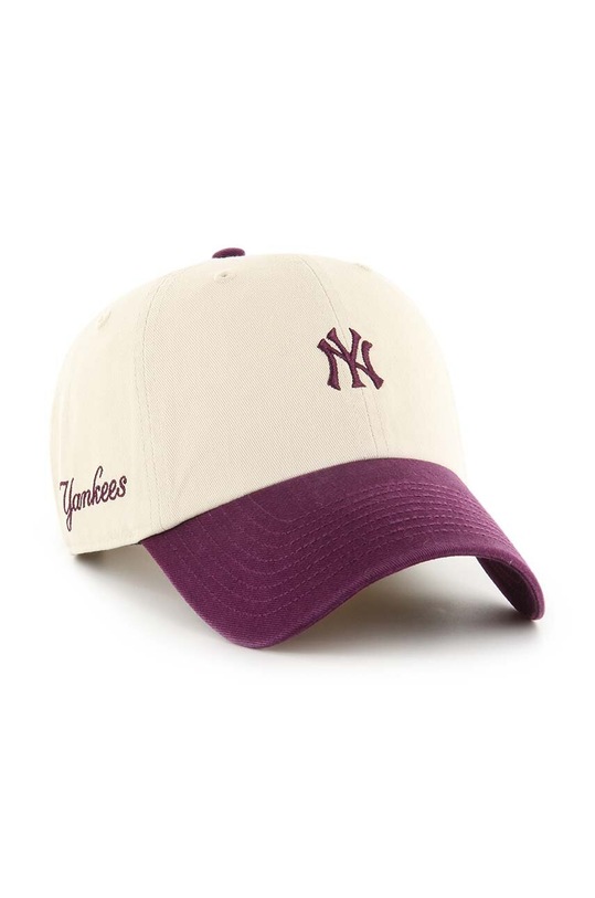 Бавовняна бейсболка 47 brand MLB New York Yankees B.SSTBC17GWS.NT бежевий AA00