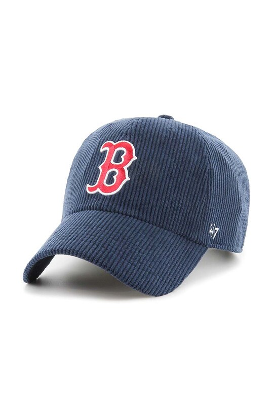 Бавовняна бейсболка 47 brand MLB Boston Red Sox аплікація темно-синій B.THCKC02EWS.NY